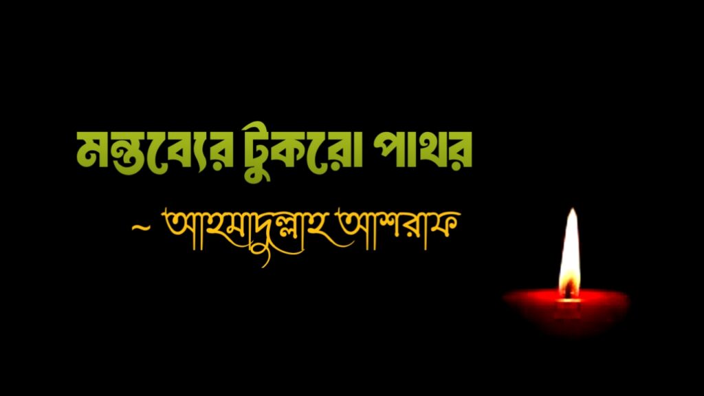 মন্তব্যের টুকরো পাথর —আহমাদুল্লাহ আশরাফ