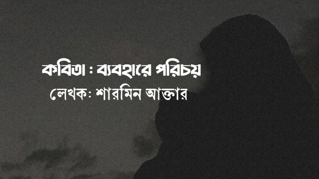 কবিতা ব্যবহারে পরিচয় কলমে শারমিন আক্তার
