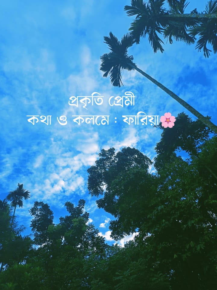 কবিতা প্রকৃতি প্রেমী কলমে ফারিয়া